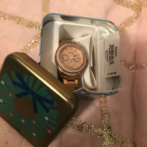 FOSSIL  ROSE GOLD CRYSTAL WATCH